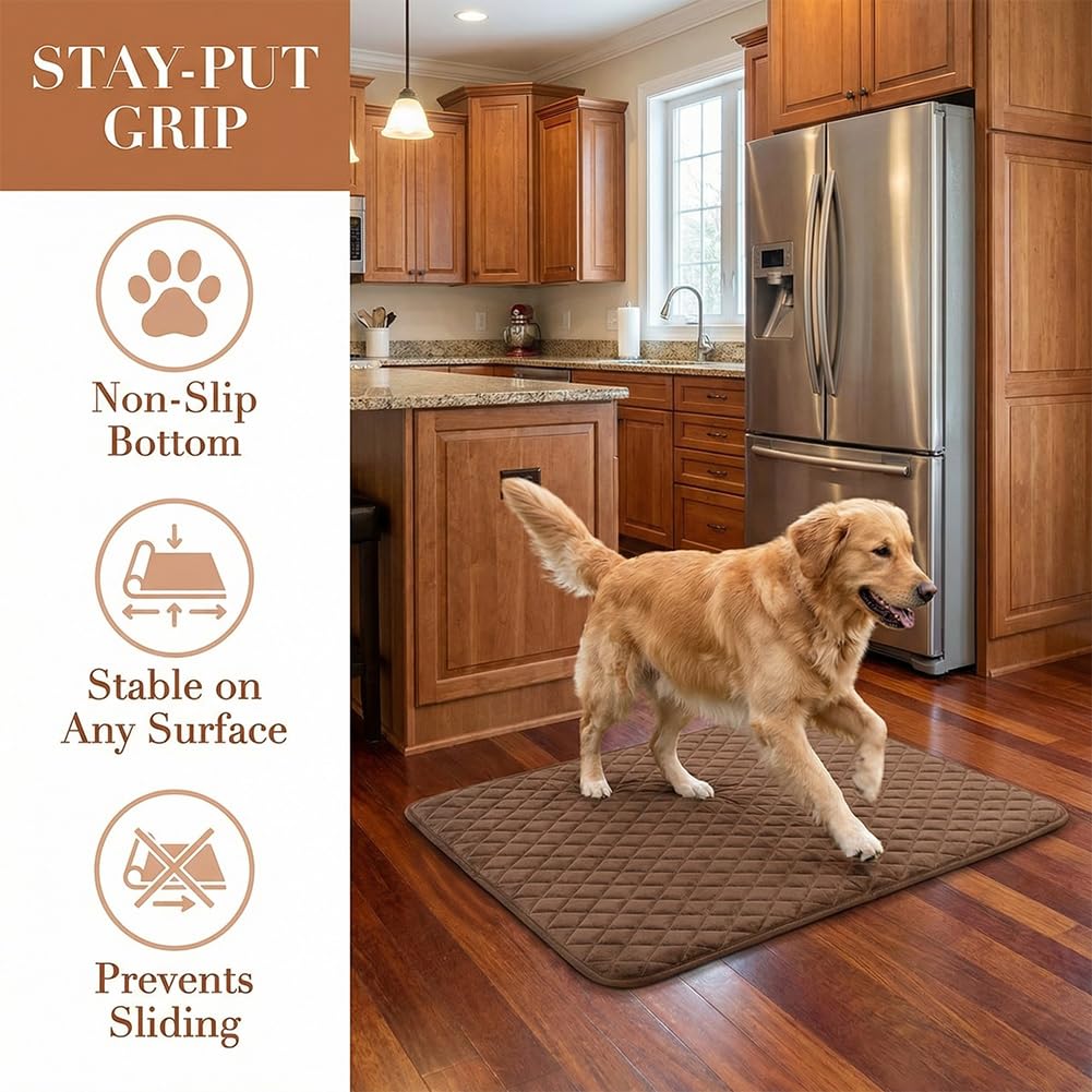 Thermal Reflection Pad for Dogs Cats, 5-Layer Self-Warming Dog Bed Mat, No-Electricity cat Heating pad, Washable Non-Slip Pet Pad, Indoor Outdoor Use for Small Medium Dogs and Cats (Gray, X-Large)