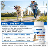 Dog Aspirin for Large Dogs, Low Gastrointestinal Irritation, Dog Joint Support and Inflammation Relief, 300mg, Arthritis Relief for Dogs, Pain Reliever Supplement, 90 Tablets
