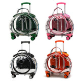 gihusrzx Pet Trolley Case with Upgraded Detachable Silent Wheels, Clear Ventilation Holes Cat Dog Carrier, Cat Dog Carrier with Telescopic Handle, Perfect for Traveling/Taking a Walk Black