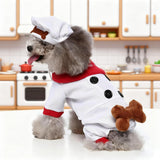 Layheld Cat Costume Dog Clothes Chef & Construction Worker 2PCs Set Funny Cosplay Partywear Photoshoot Cute Pet Outfit for Cat Small Dog (Chef,Large)