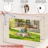 8Pcs Car Clip Picture Holder,Personalized Car Picture Frame,Acrylic Car Photo Holder,Magnetic Car Sun Visor Photo Clip,Visor Clip Photo Frame Hanging Decor Car Accessories for Mom Husband Family