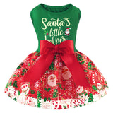 XPUDAC Dog Christmas Dress Outfit Snowman Tulle Dress Holiday Dog Clothes for Small Dogs Girl, Santa Pet Costume Cat Outfits-Large