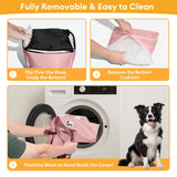 FUNNY FUZZY Dog Car Booster Seat for Small/Medium Dogs up to 25lbs – Waterproof, Non-Slip Base, Safety Leash & Fully Washable Design for Safe and Comfortable Travel (Pink)