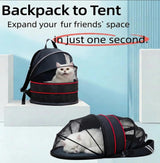 Cat Backpack Carrier for Cats and Small Dogs-Expandable Cat Carrier Breathable Visible Pet Tent for Kitty and Puppy Foldable Pet Nest Bed Perfect for Travel Walks Shopping Vet Visits Home Use-Black
