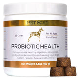 PetScy - Probiotic Chews for Dogs, Probiotic for Dogs of All Ages, Sizes & Breeds with Prebiotic Fiber and Pure Omega-3 | Improves Skin, Coat, and Gut Health, 30 Chews