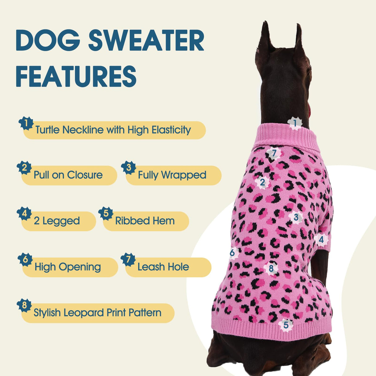 ROZKITCH Dog Sweater for Small Dogs, Cozy Cable Knit Turtleneck Winter Sweater, Warm Pet Clothes for Cat & Small Dogs West Highland White Terrier Pink M