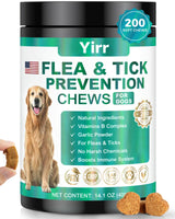 Flea and Tick Prevention for Dogs Chewable, 200 Natural Soft Chews Oral Flea and Tick Supplement for Dogs Puppies, All Breeds & Sizes - Chicken Flavor