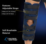 United Ortho 61018 3-Panel Knee Immobilizer, 18"