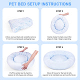 Donut Dog Bed for Small & Medium Dogs - Cooling Pet Bed with Non-Slip Bottom, Summer Comfort Dog Beds for Puppies, Washable & Portable Egg Tart Shape (M)