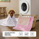 LINENLUX 1 Pack 3 Blankets Super Soft Fluffy Premium Fleece Dog Blankets for Puppy Cat Pet Blanket Flannel Throw Warm Sleep Polka Dot 40x31 inches
