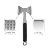 Gourmet Multi Sided Meat Tenderizer for Pounding Meats, Nuts, Shellfish, ect, Hang Hole for Easy Storage, Hand Wash, One Size, Black