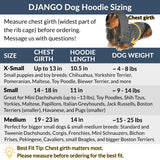 DJANGO Dog Hoodie – Warm, Lightweight, Soft & Stretchy Dog Sweater with Hood, Harness Hole & Elastic Waistband – Cozy Sweatshirt for Small Dogs up to 25 lbs, Dachshunds & Puppies – Crimson Red, Small