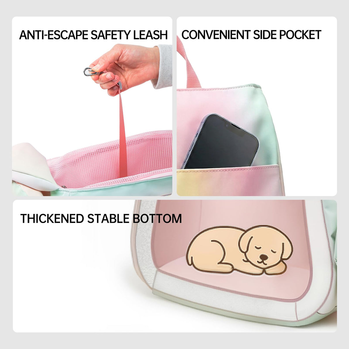 TOUCHDOG Pet Carrier Purse for Small Dogs & Cats - Lightweight Travel Handbag, Breathable Tote with Padded Interior (Pink)