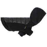 Fitwarm Quilted Fleece Dog Hoodie, Warm Coat, Winter Clothes for Small Dogs Boy Girl, Lightweight Pet Hooded Outfit, Black, XXL
