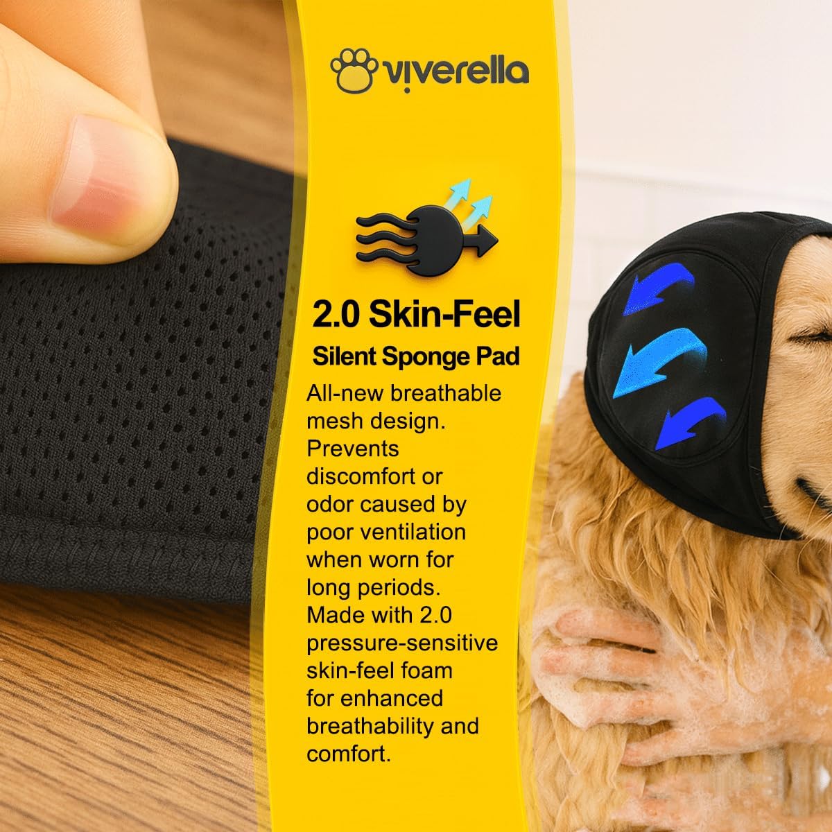 Dog Ear wrap Calming Hoodie Ear Wraps, Comfortable Quiet Ears Cover Muffs Plug Waterproof & Adjustable Dog Head Wrap Bonnet for Noise Protection Firework Grooming Bathing Anxiety Thunderstorms