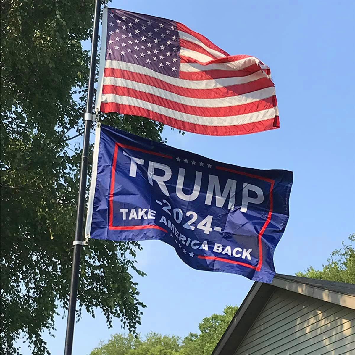 Jayus 3Ply 200D Donald Trump For President 2024 Flag 2x3 Outdoor- Double Sided Take America Back (TAB) Trump 2024 Flags Banner with 2 Brass Grommets