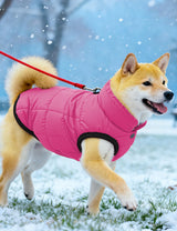 AURUZA Dog Winter Coat, Warm Waterproof Dogs Jacket Small Pet Vest for Medium Dogs Windproof Pet Fleece Vest Snow Jacket for Cold Weather(Hot Pink,3XL)