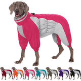 AOFITEE Large Dog Coat Warm Dog Jacket for Winter, Dogs Winter Coat with Harness Built in, Reflective Turtleneck Dogs Puffer Jacket Snowsuit, Full Body Fleece Coats for Small Medium Large Pet, XXL