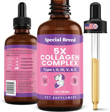 Load image into Gallery viewer, Premium Collagen for Dogs - Liquid Support for Joints, Skin, Coat, Bone, Immune System &amp; HIPS - Collagen Supplement - Made in USA - 4oz
