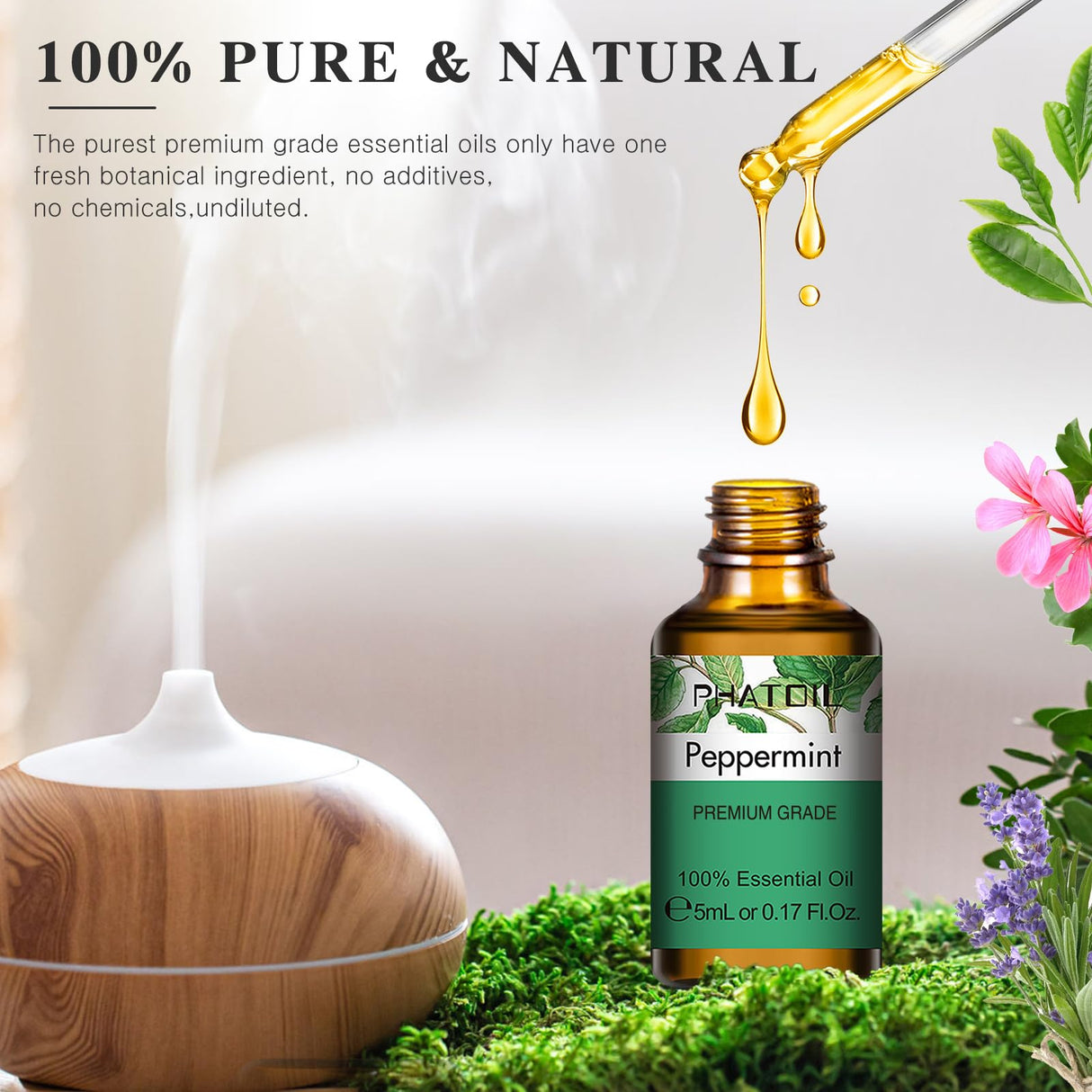 PHATOIL 15PCS Essential Oils Set - 5ml/0.17fl.oz Premium Quality Essential Oils for Diffusers, DIY Soap Candle Making, Gifts for Families and Friends