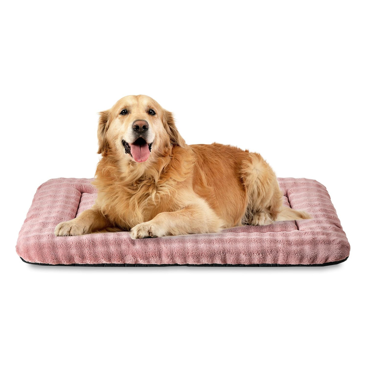 Yaning Dog Bed Mat Crate Pad for Large Dogs, Washable Soft Pet Sleeping Mat Kennel Pad with 3D Bubble Pattern, Dusty Pink, 42"x 28"