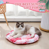 Drydiet Pet Cooling Mat for Cats and Small Dogs, 20.1'' x 20.1'' Thickened Round Pink Pad Anti-Grab Internal Gel Without Water Filling, Lightweight, Washable, Playmat for Indoor/Outdoor