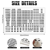 Jutom 2500 Pcs Pool Equipment Identification Labels Waterproof Sticker for Swimming Pool, Plumbing, and Piping, Easily Mark Different Equipment of Your System, 125 Adhesive Labels Each Sheet(White)
