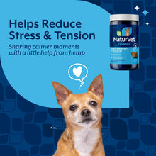 Load image into Gallery viewer, NaturVet Quiet Moments Calming Aid Dog Supplement, Helps Promote Relaxation, Reduce Stress, Storm Anxiety, Motion Sickness for Dogs (Quiet Moments Plus Hemp, 180 Soft Chews)

