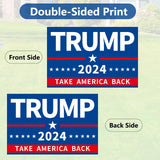 Probsin Trump 2024 Yard Sign with Metal H Stakes Double Sided 16" x 24" Trump Take America Back Blue Signs Voted for Trump Outdoor Decorations for Indoor Outdoor Lawn, Garden, Window, Party Supplies