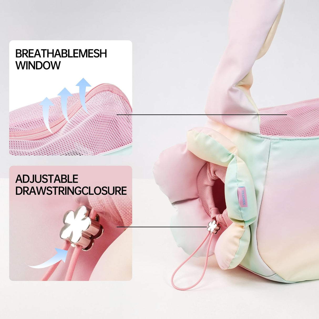 TOUCHDOG Pet Carrier Purse for Small Dogs & Cats - Lightweight Travel Handbag, Breathable Tote with Padded Interior (Pink)