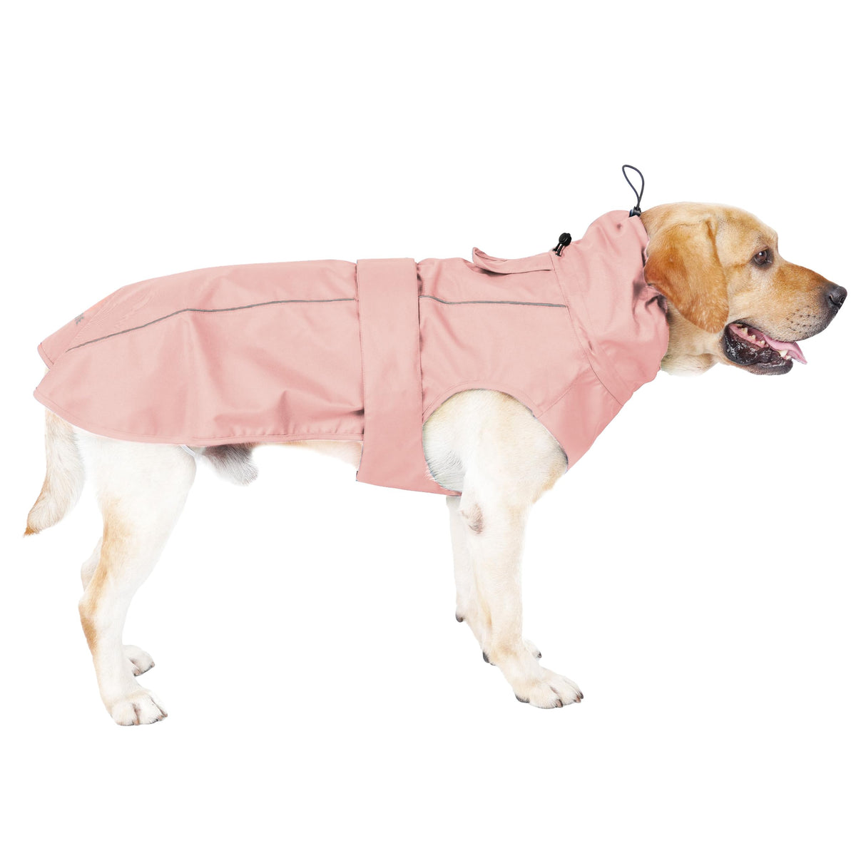 Waterproof Dog Raincoat with Reflective Strip, Adjustable Breathable Rain Coat Jacket with Leash Hole for Dogs (Pink, Small)