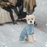 Dog Fleece Winter Coat, Fullbody Doggie Pajamas Onesie, Turtleneck Fleece Jacket for Small Dogs, Four-Legged Warm Clothes Hair Shedding Suit, Warm Puppy Christmas Jumpsuit