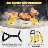BiPawTi Dog Suspender Boots, Anti-Dust/Anti-Slip Dog Boots for Outdoor, 6-Point Adjustable Suspender Pants for Hardwood Floors/Snow Walks, 360° Reflective Paw Protectors Legging Shoes (XL)