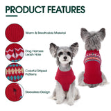 Kuoser Dog Sweater, Dog Sweaters for Large Size Dogs, Boy Girl Dogs Christmas Sweater, Pet Sweatshirt Outfits for Male Female, Warm Big Doggie Pullover Knitwear Clothes for Fall Winter, Red L