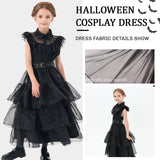 MGparty Black Dress for Girls Halloween Costume Cosplay Party Dress with Headband Belt Socks Accessories for Kids 4-14 Years