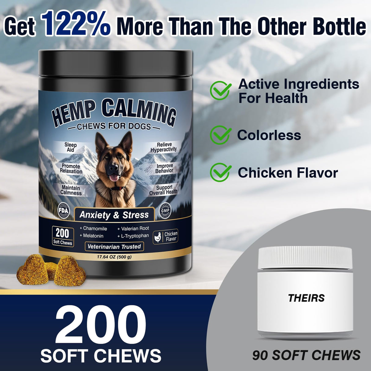 Calming Chews with Melatonin for Dogs 200 ct, Chicken