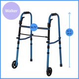 Medline Walker and Cane Combo Kit for Caregivers, Seniors and Adults: Mobility Aid for Seniors, Adults with Leg or Foot Injuries - 1 Ct.