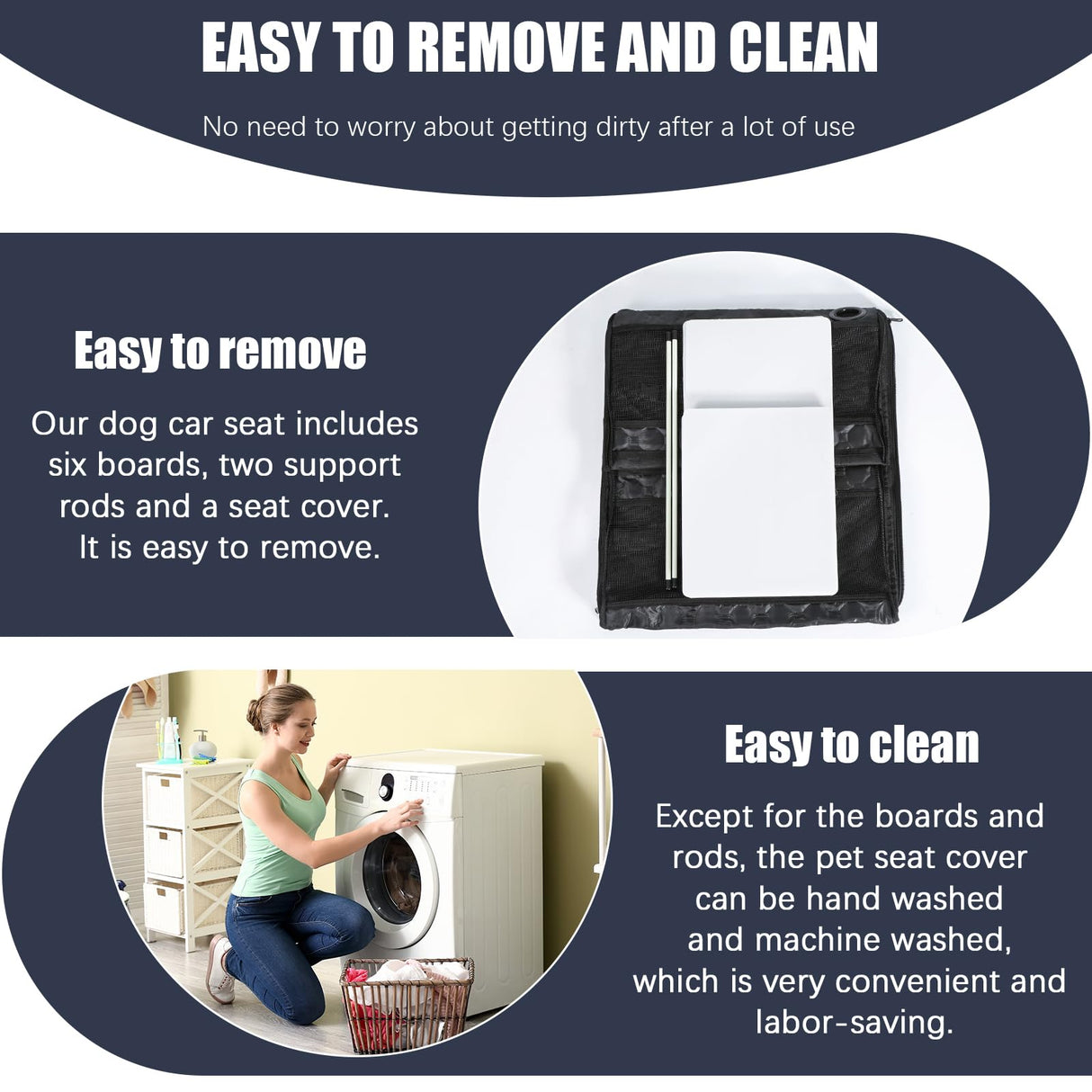 Dog Car Seat for Medium Small Dogs, Pet Car Seat with Adjustable Safety Belt & Storage Pockets, Breathable Waterproof Pet Car Seats Cover, Small Dog Seats for Dogs Under 30lbs (Medium, Black)