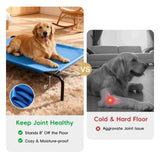 STARLATTA Elevated Dog Bed for Large Dogs, Washable Raised Cot with Skid-Resistant Feet, Waterproof Cooling Dog Beds with Oxford Cloth, Indoor/Outdoor Use, Blue 50in