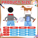 Dansydaisy Halloween Dog Costume Funny French Artist Dog Costume with Hat Painter Pet Clothes T-Shirt Jeans Beanie Beret Ties for Halloween Cosplay Brithday Party(S)