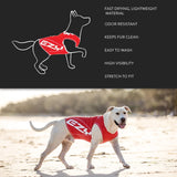 EzyDog Rashguard Vest - Premium Dog Shirt Allowing All-Day Water Use - Tested to Provide 50+ UV Protection - Innovative Design for a Snug, Comfortable Fit (Medium, Red)