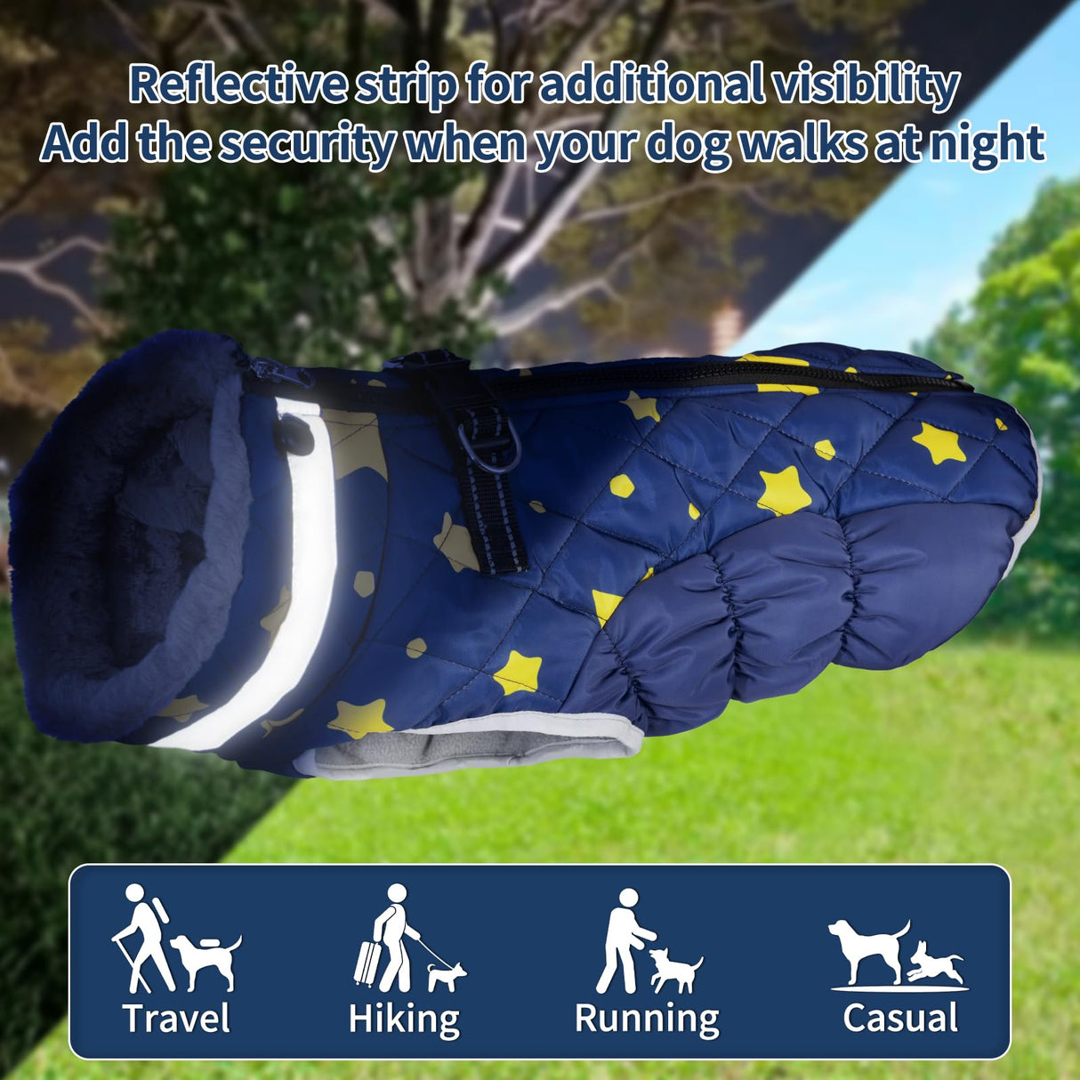 CuteBone Waterproof Thick Dog Winter Coat Doggie Jacket Warm Pet Clothes Comfortable Puffer Dog Vest for Small Medium Large Dogs with Harness Hole YRFN21L
