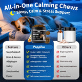 POPPAW Dog Melatonin Calming Chews for Nighttime Sleep, Natural Relaxation & Stress Support for Dogs & Puppies Calming Treats, Barking, Separation, Anxiety, Fireworks, Upgraded Bacon Flavor, 90Ct