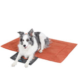 Outdoor Foldable Dog Mat Durable Teflon-Coated Oxford Material Waterproof Thin Dog pad Travel-Friendly Machine Washable Design for Camping/Car (Orange, Small (27.6 * 19.7 * 1.57 in))