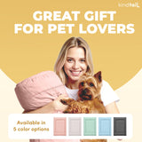 KindTail Dog Crate Pad - Soft Velvet, Reversible Bed - Machine Washable Kennel Mat for Pets up to 25 lbs - Mattress for Cozy Sleeping - 25” x 19” x 1” (Light Grey, Medium)