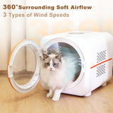 PawGalaxy Pet Dryer Box with LED 30 Million Negative Ions&Multi-Function, 360° Efficient Automatic and Quite Box for Cats, Dogs, Smart Touch Screen Temperature Control, Safe Design for Pet Hair Dryer
