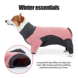 ODSSTAIPS Dog Winter Coat - Soft, Warm, Windproof Fleece Dog Sweatshirt - High Neck Full Body Onesie for Walking, Hiking, Travel, Home Wear - Pin Grey XXXL