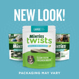 Minties Twists VetIQ Dog Dental Bone Treats, Dental Chews for Medium/Large Dogs (Over 40 Lbs), 40 Count