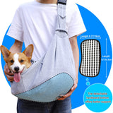 Kanemc Dog Sling Carrier for Small Dogs Cat Puppy Pets Up to 16.5lbs, Comfy Hard Bottom Support, Adjustable Padded Shoulder Strap, Hands-Free Dog Carrier Sling Bag for Outdoor Travel
