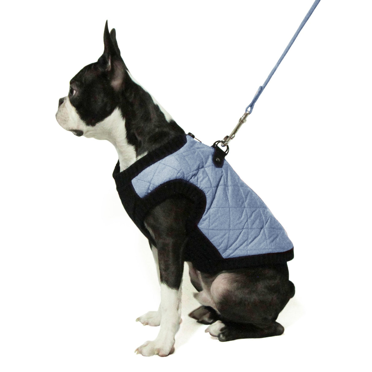 Gooby Fashion Vest Dog Jacket - Gray, Medium - Warm Zip Up Bomber Vest with Dual D Ring Leash - Winter Water Resistant Small Sweater - Clothes for Small or Medium Dogs